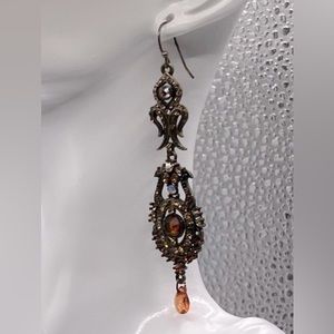 Beautiful Amber Orange Stones in Dangle Earrings